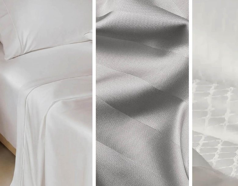 Fabric range — solid, sateen stripe and jacquard